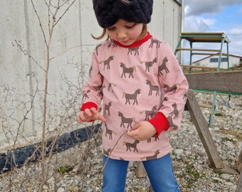 Children's sweater, longshirt, long-sleeved shirt, top, pony, horse