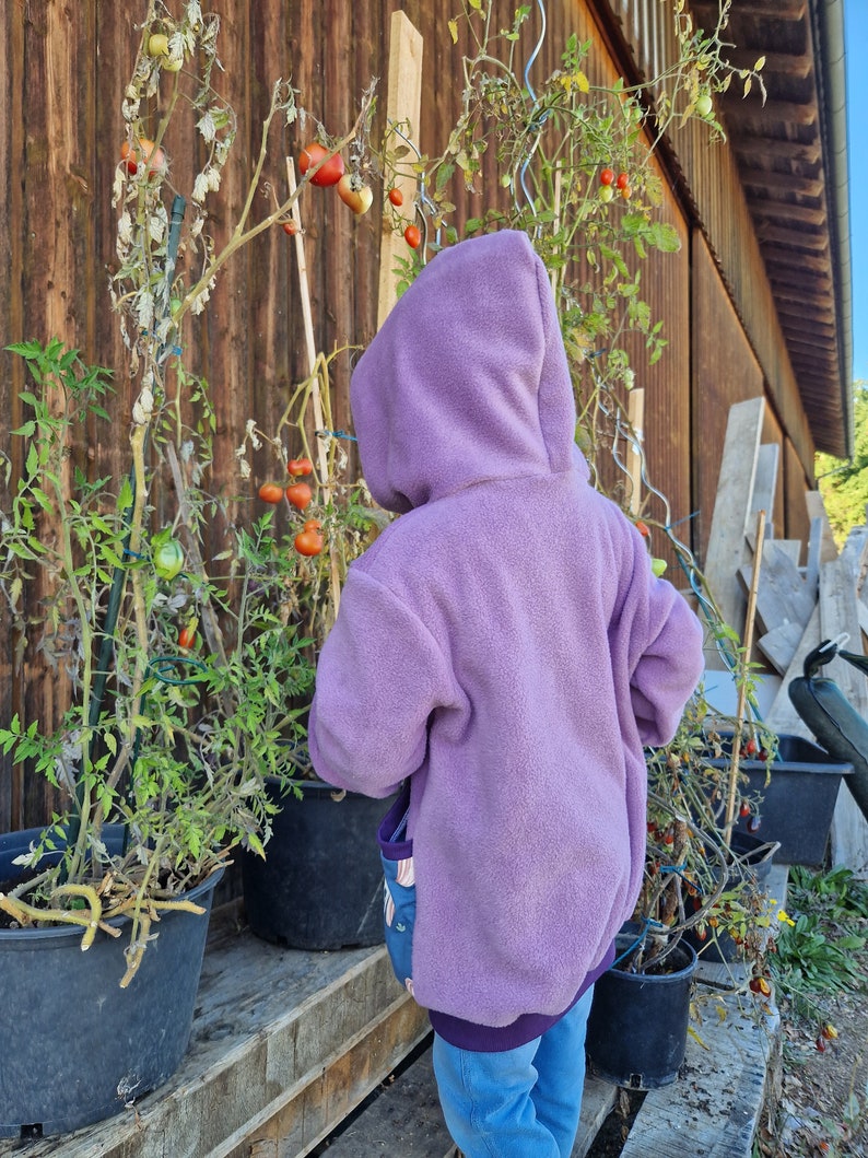 Fleece hoodie, outdoor sweater, sweater, hoodie, lavender, unicorn image 9
