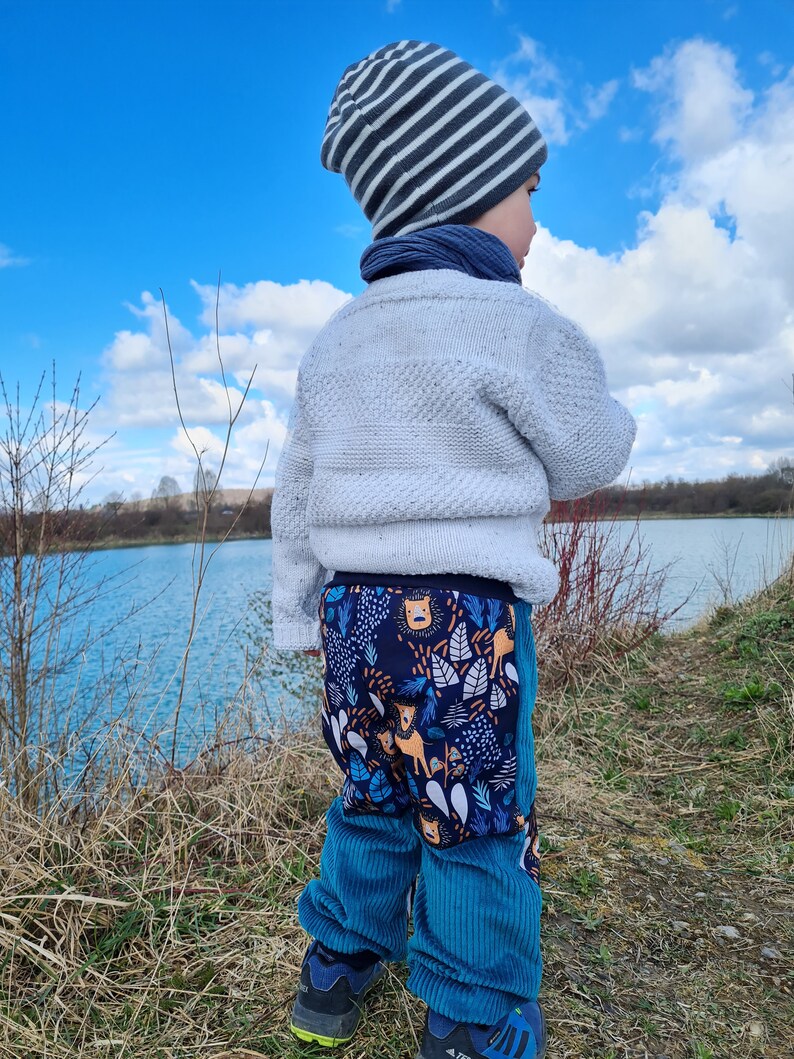 Corduroy trousers, with softshell, lion, playground trousers, wide corduroy, bloomers image 2