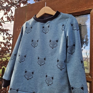 Long sleeve shirt, Longshirt, Jerseyshirt, Fox, blue image 8