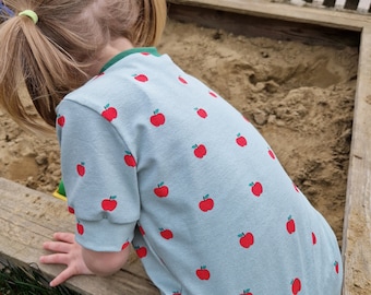 Kindertshirt, T-shirt, Apfel, salbeigrün