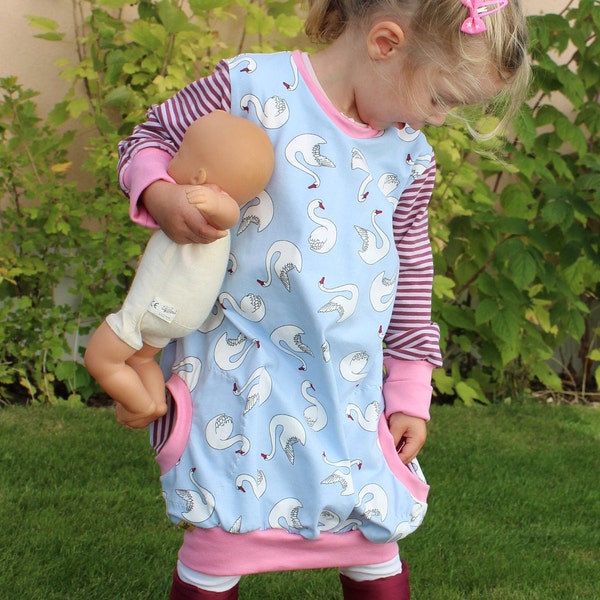 Robe de montgolfière, robe de jersey « Fille du cygne »