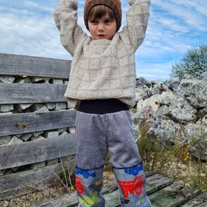 Corduroy trousers, with softshell, construction vehicles, playground trousers, wide corduroy, pump trousers image 6