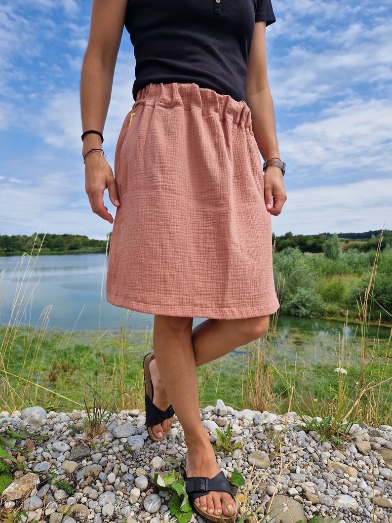 Muslin skirt, ladies, muslin, mocha, summer skirt image 4