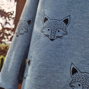 Long sleeve shirt, Longshirt, Jerseyshirt, Fox, blue image 2