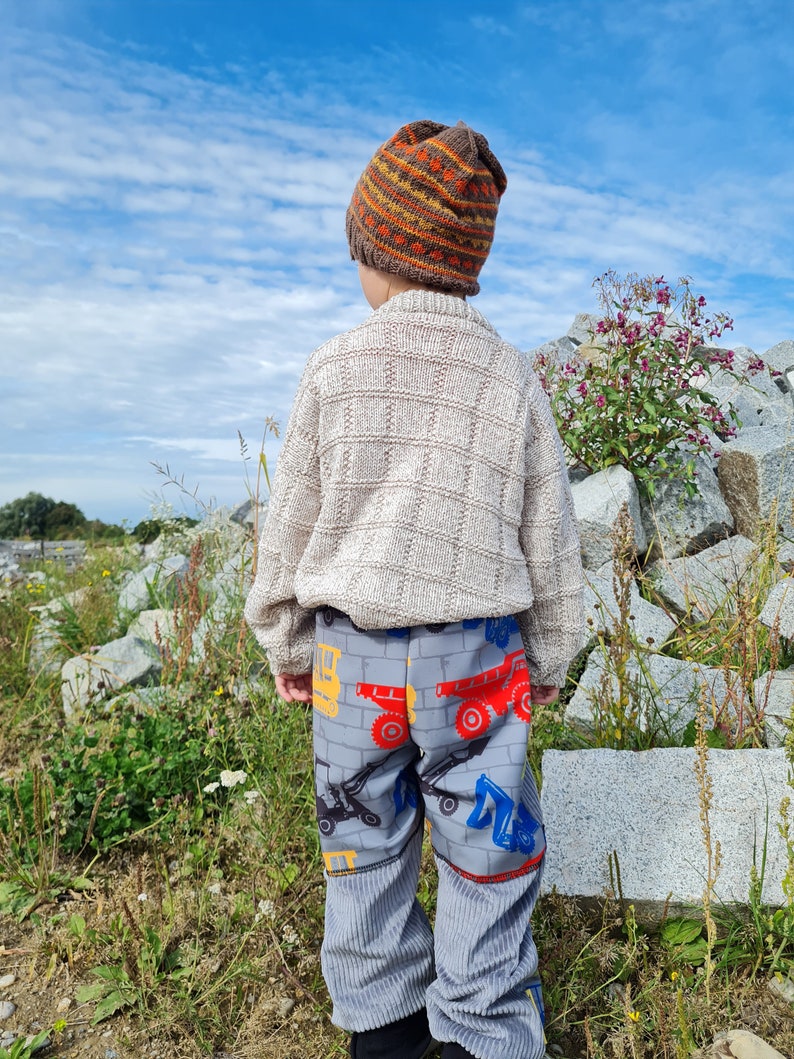 Corduroy trousers, with softshell, construction vehicles, playground trousers, wide corduroy, pump trousers image 10