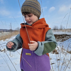 Walk hoodie, outdoor sweater, color blocking, wool walk hoodie image 4