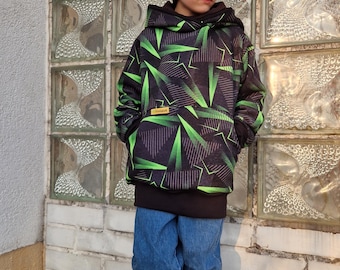 Sweathoodie, Pulli, Hoodie, schwarz, grün, neon, Sweatshirt