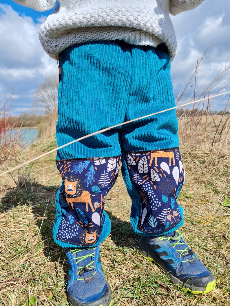 Corduroy trousers, with softshell, lion, playground trousers, wide corduroy, bloomers image 8