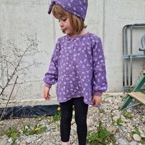 Muslin blouse, muslin top, muslin tunic, summer tunic, dandelion purple image 4