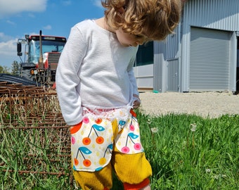 Summer trousers, bloomers, shorts, cherries