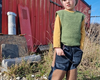 corduroy trousers, with fulled fabric, Waldorf, playground trousers, wide cord, pump trousers