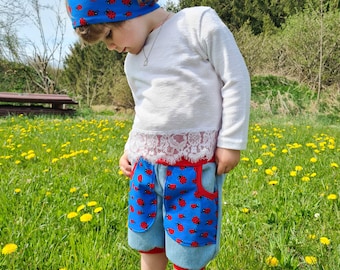 Summer pants, jeans, shorts, ladybugs