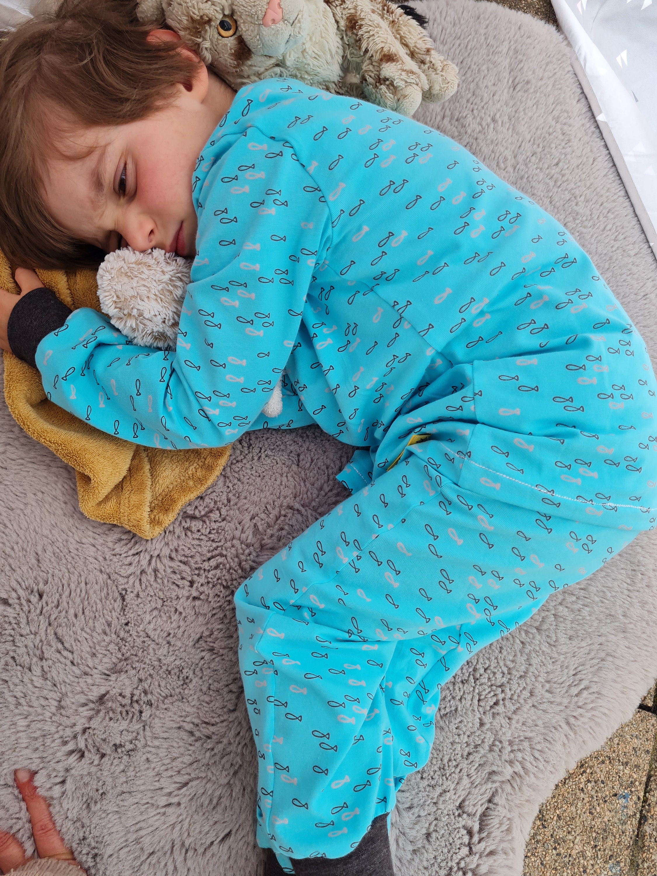 ☺︎！ Buy Pyjamas for Little Boys, Jogging Suit Blue, Fish Online