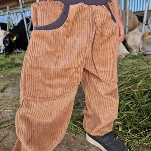 Corduroy trousers, wide corduroy trousers, bloomers, mauve or camel image 2