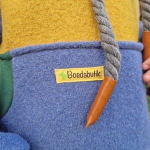 Walkhoodie, Outdoorpullover, Wollwalk Hoodie, blau, gelb, grün Bild 5