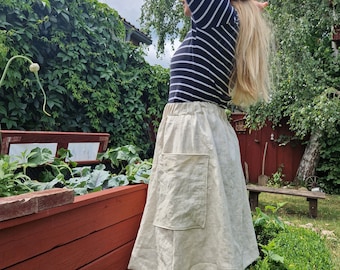 Linen skirt natural linen