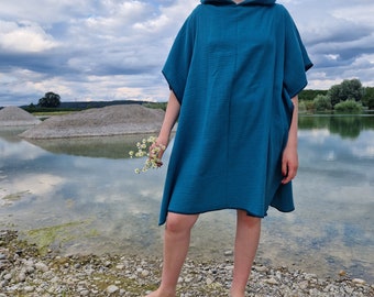 Musselina, poncho, poncho de banho
