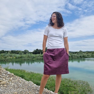 Corduroy skirt, women's skirt, mauve, wide corduroy skirt image 7