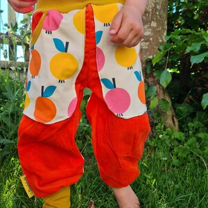 Corduroy trousers, fine corduroy trousers, bloomers, orange, retro, apples image 6