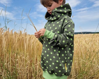 Hoodie, sweater, children's sweater, sweatshirts, stars, green