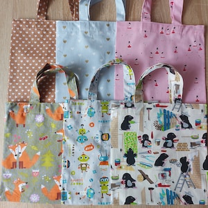 Freundebuchtasche, Kindertasche, Kita-Beutel, Stoffbeutel, Baumwolltasche, kleiner Beutel, Mädchen, Junge, ca. 26 x 26 cm, Herz, Ballerina