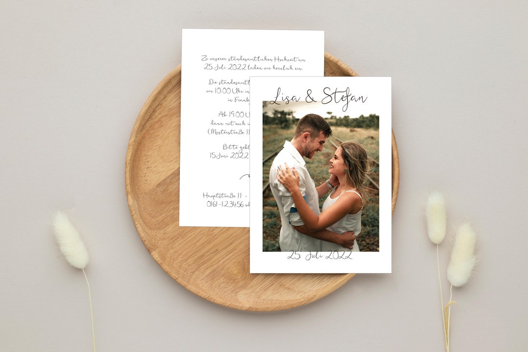 Wedding Invitation With Photo, Personalized Wedding Invitation, Photo ...