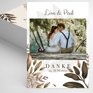 Dankeskarte Hochzeit, Personalisierte Danksagung mit Foto, Hochzeitsdanksagung, Danksagungskarte, Hochzeitspapeterie, Papeterie, Lina