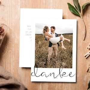 Dankeskarte Hochzeit, Personalisierte Danksagung mit Foto, Hochzeitsdanksagung, Danksagungskarte, Hochzeitspapeterie, Papeterie, Emily