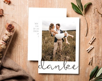 Dankeskarte Hochzeit, Personalisierte Danksagung mit Foto, Hochzeitsdanksagung, Danksagungskarte, Hochzeitspapeterie, Papeterie, Emily