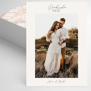 Dankeskarte Hochzeit, Personalisierte Danksagung mit Foto, Hochzeitsdanksagung, Danksagungskarte, Hochzeitspapeterie, Papeterie, Micha