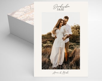 Dankeskarte Hochzeit, Personalisierte Danksagung mit Foto, Hochzeitsdanksagung, Danksagungskarte, Hochzeitspapeterie, Papeterie, Micha