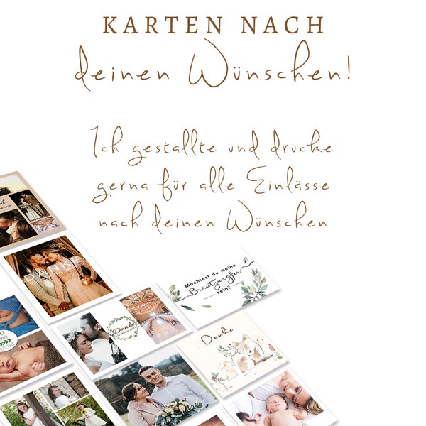 Personalisierte Papeterie mit Foto, Hochzeit, Geburt, Baby, Papeterie