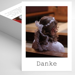Danksagung Kommunion Konfirmation Taufe, Dankeskarte zur Taufe, Fotokarte, Ankündigung zur Taufe, Taufe Karte, Papeterie mit Handeintrag