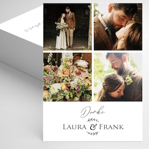 Thank you card wedding, personalized thank you with photo, wedding thanksgiving, thank you card, wedding stationery, stationery, Laura