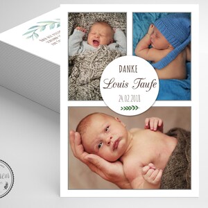Dankeskarte zur Taufe, Fotokarte, Baby-foto-Karte, Ankündigung zur Taufe, Taufe Karte, Vintage, Vanessa, Papeterie