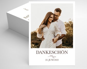 Dankeskarte Hochzeit, Personalisierte Danksagung mit Foto, Hochzeitsdanksagung, Danksagungskarte, Hochzeitspapeterie, Papeterie, Frank