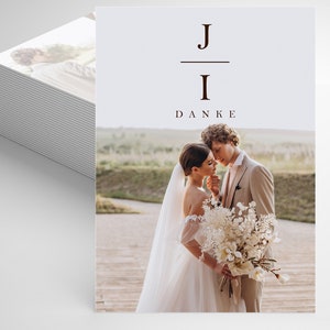 Dankeskarte Hochzeit, Personalisierte Danksagung mit Foto, Hochzeitsdanksagung, Danksagungskarte, Papeterie, Papeterie, Ina