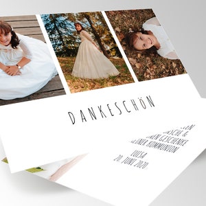 Danksagung Kommunion Konfirmation Taufe, Dankeskarte zur Taufe, Fotokarte, Ankündigung zur Taufe, Taufe Karte, Papeterie, Luisa
