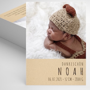 Carte de faire-part de naissance, Carte de remerciement pour bébé, Carte photo, Carte photo pour bébé, Faire-part de naissance, Baptême, Carte bébé, Noah, A6, Garçon, Fille