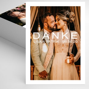 Dankeskarte Hochzeit, Personalisierte Danksagung mit Foto, Hochzeitsdanksagung, Danksagungskarte, Hochzeitspapeterie, Papeterie, Thankyou