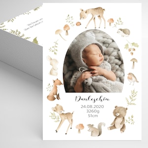 Annonce de naissance, carte de remerciement bébé, carte photo, annonce de naissance, baptême, carte bébé, Pappert, A6, carte pliante, garçon, fille, Karl