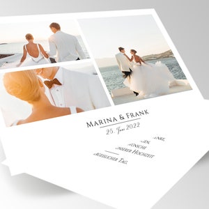 Dankeskarte Hochzeit, Personalisierte Danksagung mit Foto, Hochzeitsdanksagung, Danksagungskarte, Hochzeitspapeterie, Papeterie, Marina