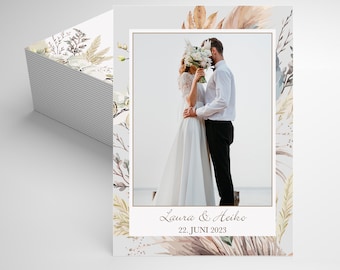 Dankeskarte Hochzeit, Personalisierte Danksagung mit Foto, Hochzeitsdanksagung, Danksagungskarte, Papeterie, Papeterie, Heiko