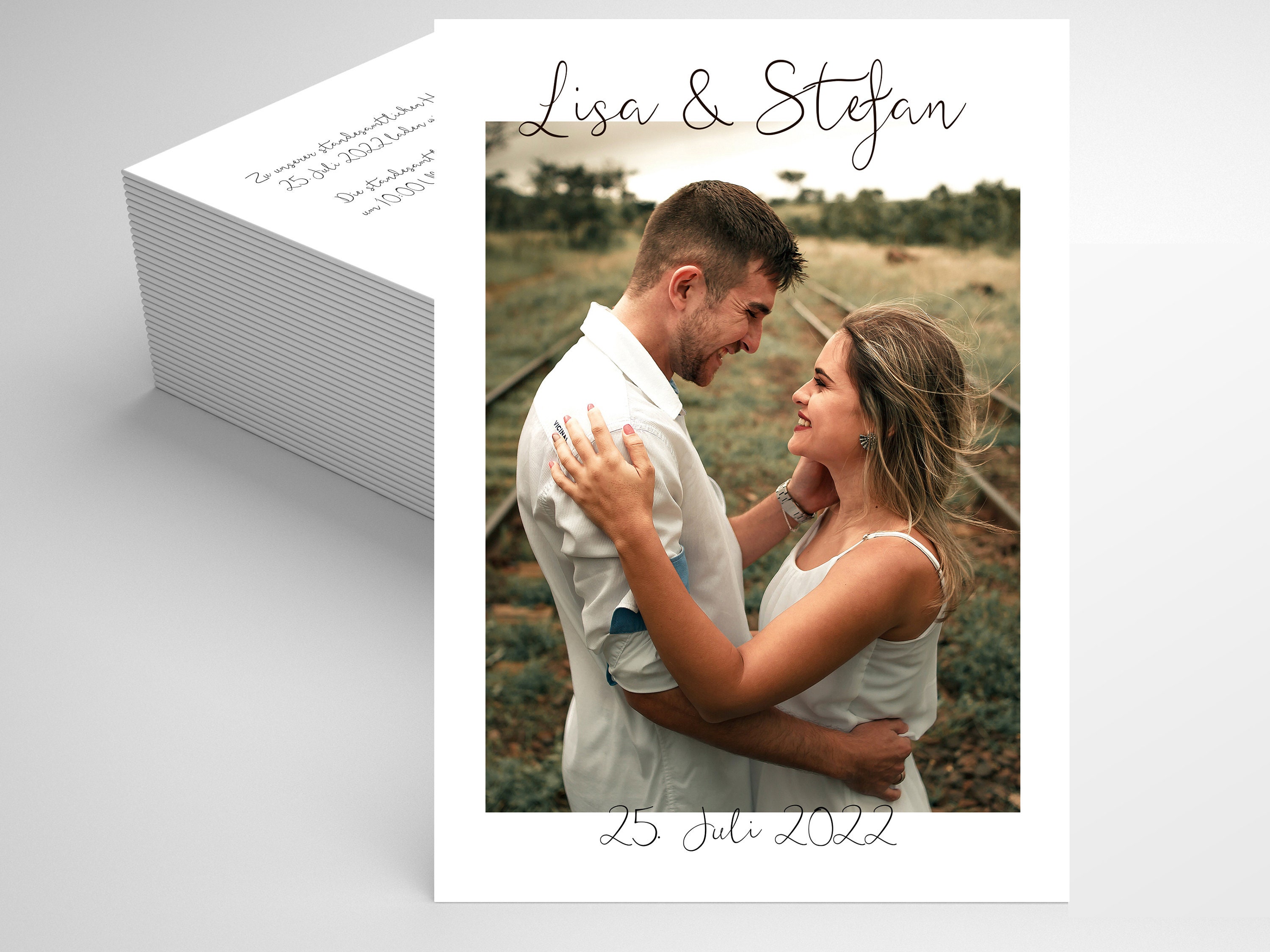 Wedding Invitation With Photo, Personalized Wedding Invitation, Photo ...