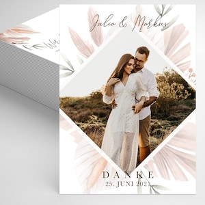 Dankeskarte Hochzeit, Personalisierte Danksagung mit Foto, Hochzeitsdanksagung, Danksagungskarte, Hochzeitspapeterie, Papeterie, Julia