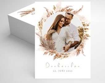 Dankeskarte Hochzeit, Personalisierte Danksagung mit Foto, Hochzeitsdanksagung, Danksagungskarte, Papeterie, Papeterie, Maria