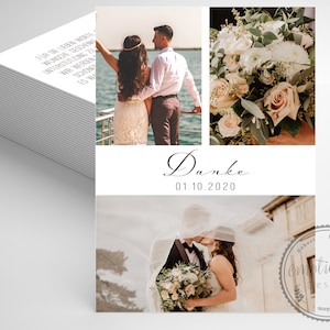 Dankeskarte Hochzeit, Personalisierte Danksagung mit Foto, Hochzeitsdanksagung, Danksagungskarte, Hochzeitspapeterie, Papeterie