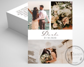 Dankeskarte Hochzeit, Personalisierte Danksagung mit Foto, Hochzeitsdanksagung, Danksagungskarte, Hochzeitspapeterie, Papeterie