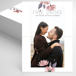 Save the Date Hochzeit, Personalisierte Save the Date mit Foto, zauberhafte Foto Save the Date, Fotokarte, Free drinks, Sofia